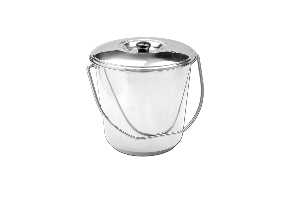 Bucket with Cover - Stainless Steel